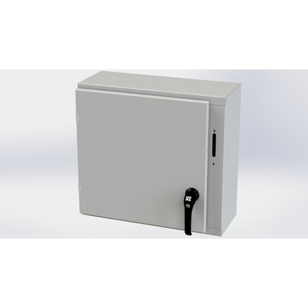 2 Point Latch with Padlock Handle Electrical Enclosures, 20 in H, 8 in D, 21.38 in W, Carbon Steel